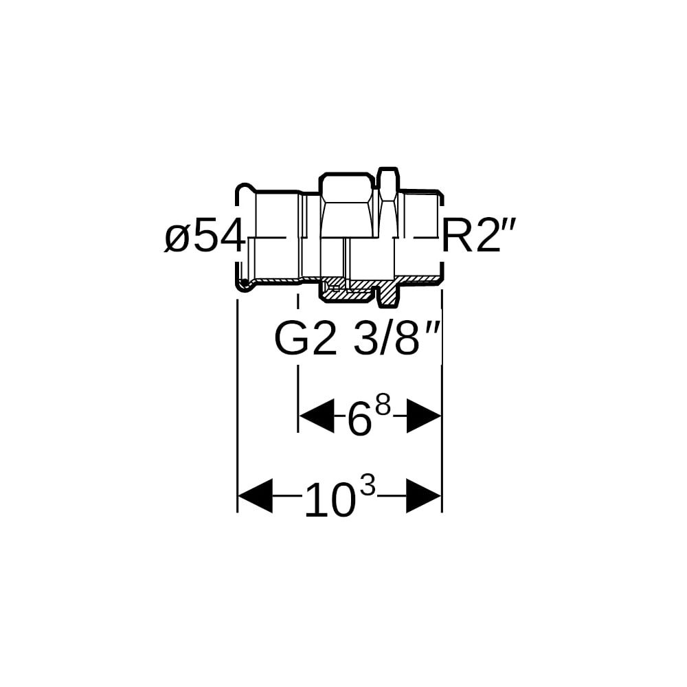 Geberit Mapress Edelstahl Übergangsverschraubung mit Außengewinde, Überwurfmutter aus Cr... GEBERIT-85370 4024723853701 (Abb. 5)