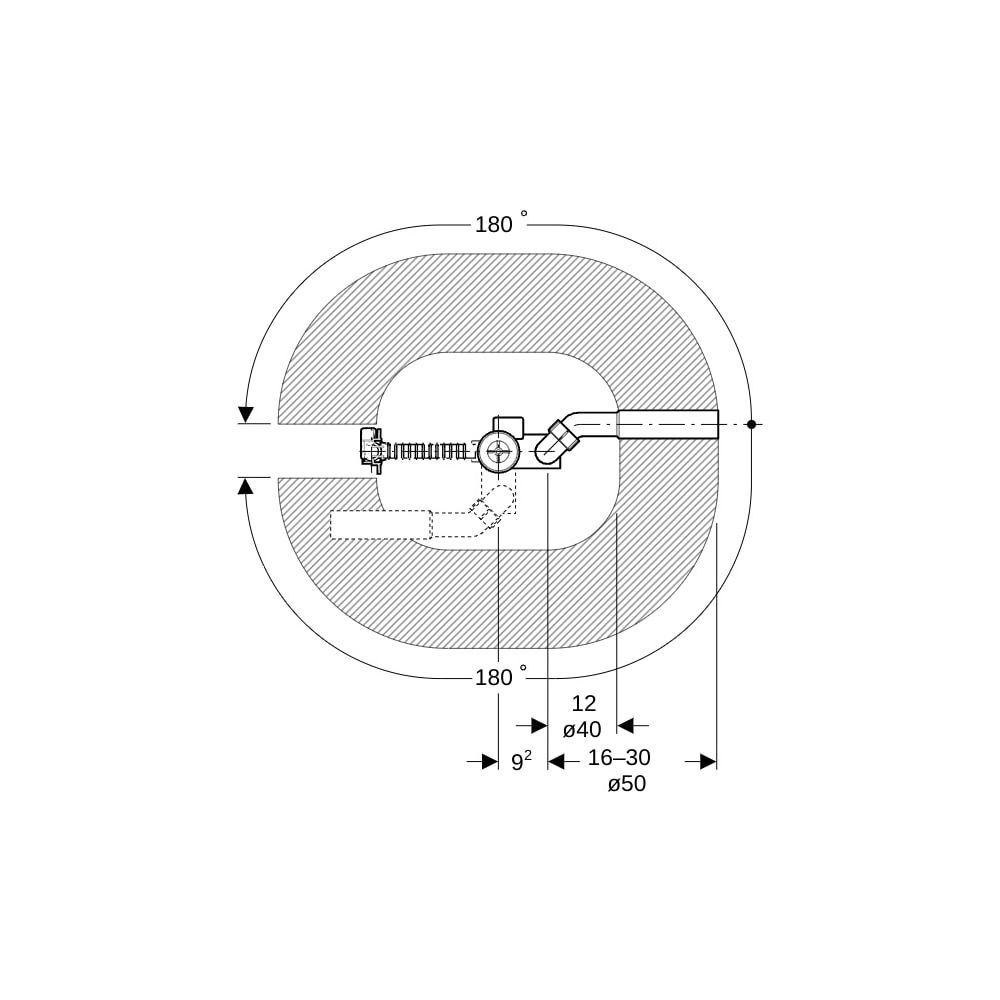 Geberit Badewannenablauf mit Drehbetätigung, Länge 26cm Außendurchmesser 40/50mm... GEBERIT-150501006 4025410567376 (Abb. 6)