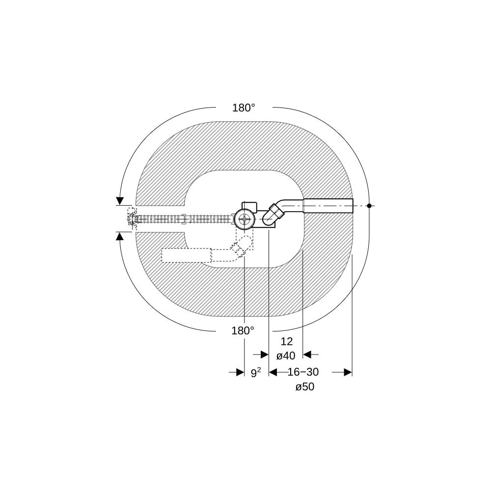 Geberit Badewannenablauf mit Drehbetätigung, Länge 73cm Außendurchmesser 40/50mm... GEBERIT-150505006 4025410567536 (Abb. 7)