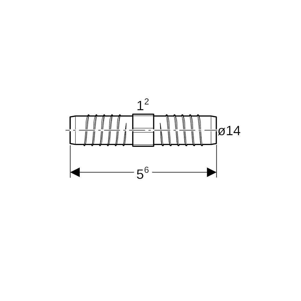 Geberit Kupplung für Rohr für innenliegende Zirkulation Außendurchmesser 14mm... GEBERIT-242737001 4025416175476 (Abb. 5)
