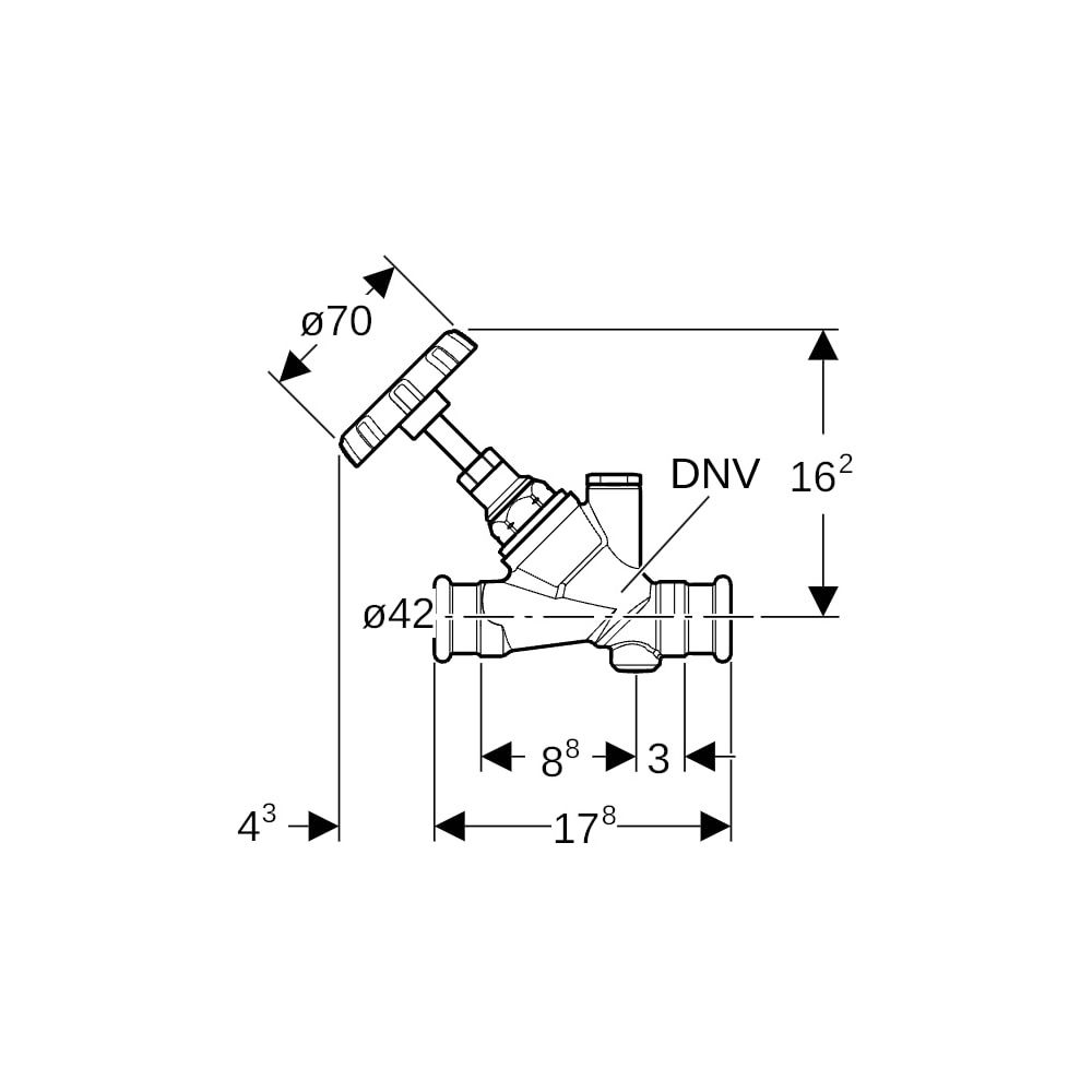 Geberit Mapress Schrägsitz-Absperrventil Außendurchmesser 42mm, 10 bar... GEBERIT-94887 4024723948872 (Abb. 5)