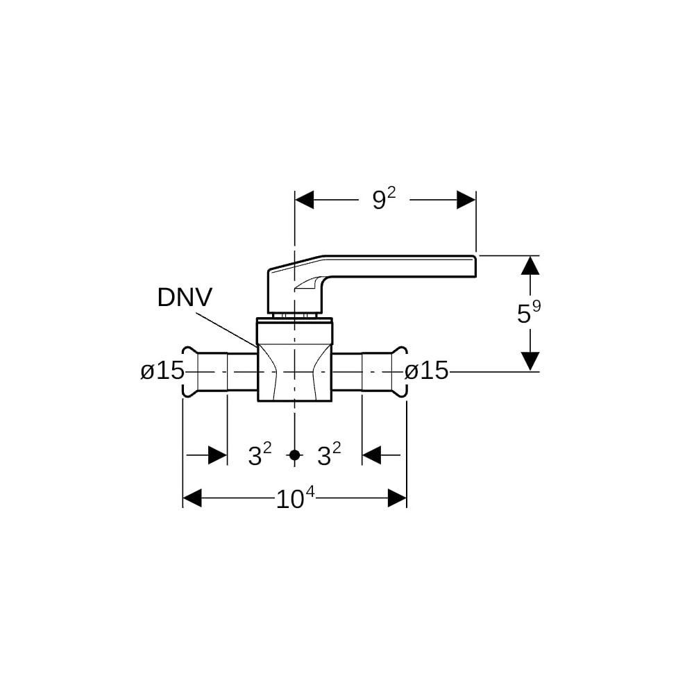 Geberit Mapress Edelstahl Kugelhahn mit Betätigungshebel Außendurchmesser 15mm, 10 bar... GEBERIT-94952 4025410541796 (Abb. 5)