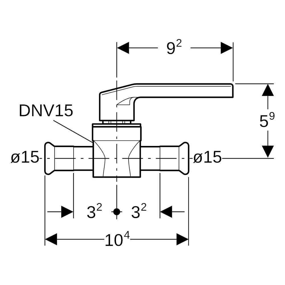 Geberit Mapress Edelstahl Kugelhahn mit Betätigungshebel Außendurchmesser 15mm, 10 bar... GEBERIT-94952 4025410541796 (Abb. 7)