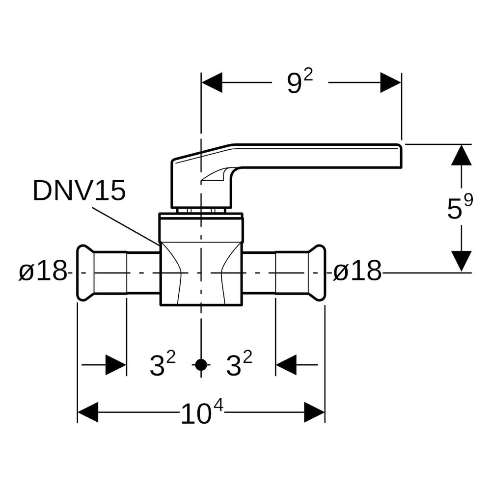 Geberit Mapress Edelstahl Kugelhahn mit Betätigungshebel Außendurchmesser 18mm, 10 bar... GEBERIT-94953 4025410541802 (Abb. 7)