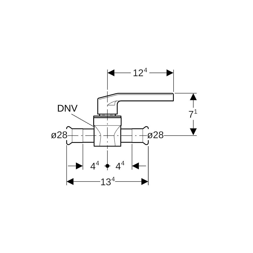 Geberit Mapress Edelstahl Kugelhahn mit Betätigungshebel Außendurchmesser 28mm, 10 bar... GEBERIT-94955 4025410543028 (Abb. 5)