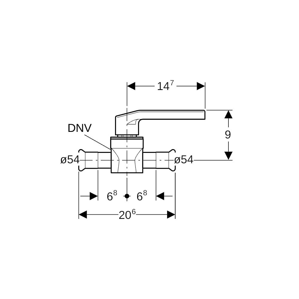 Geberit Mapress Edelstahl Kugelhahn mit Betätigungshebel Außendurchmesser 54mm, 10 bar... GEBERIT-94958 4025410543059 (Abb. 5)