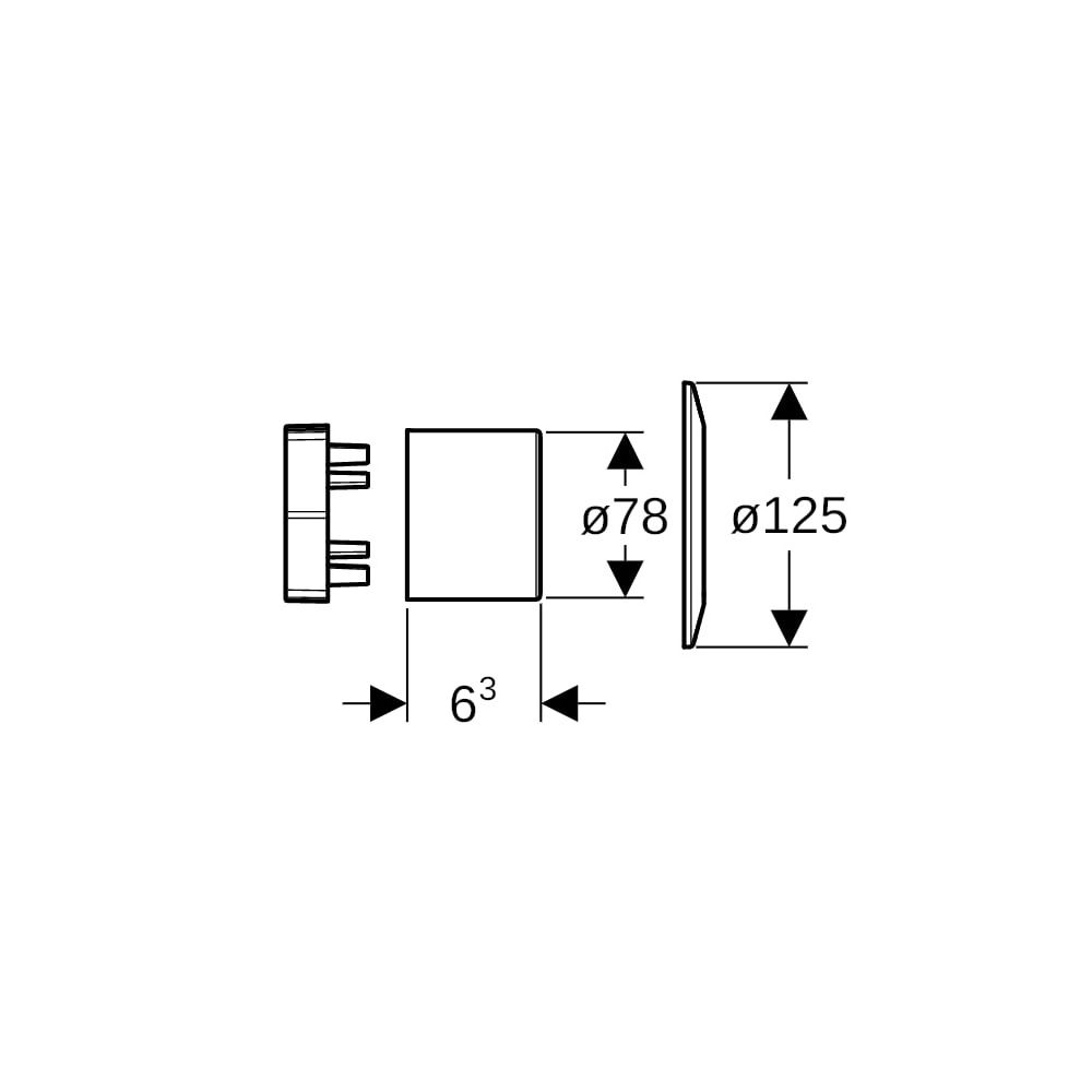 Geberit Blindrosette KOAX Zylinder, Aufnahme, Hochglanz verchromt... GEBERIT-610024213 4025416211334 (Abb. 5)