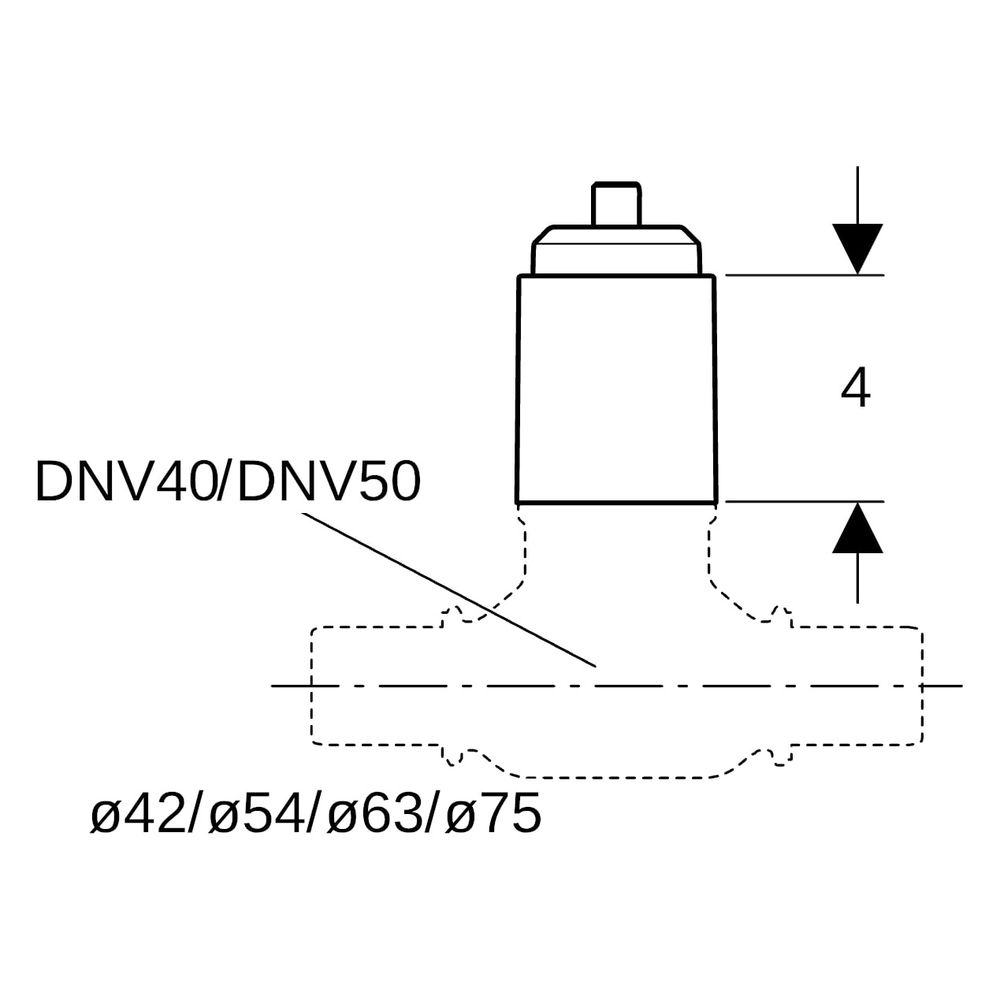 Geberit Spindelverlängerung für Kugelhahn, DN 40/50, 4cm, 610060001... GEBERIT-610060001 4025416217466 (Abb. 6)