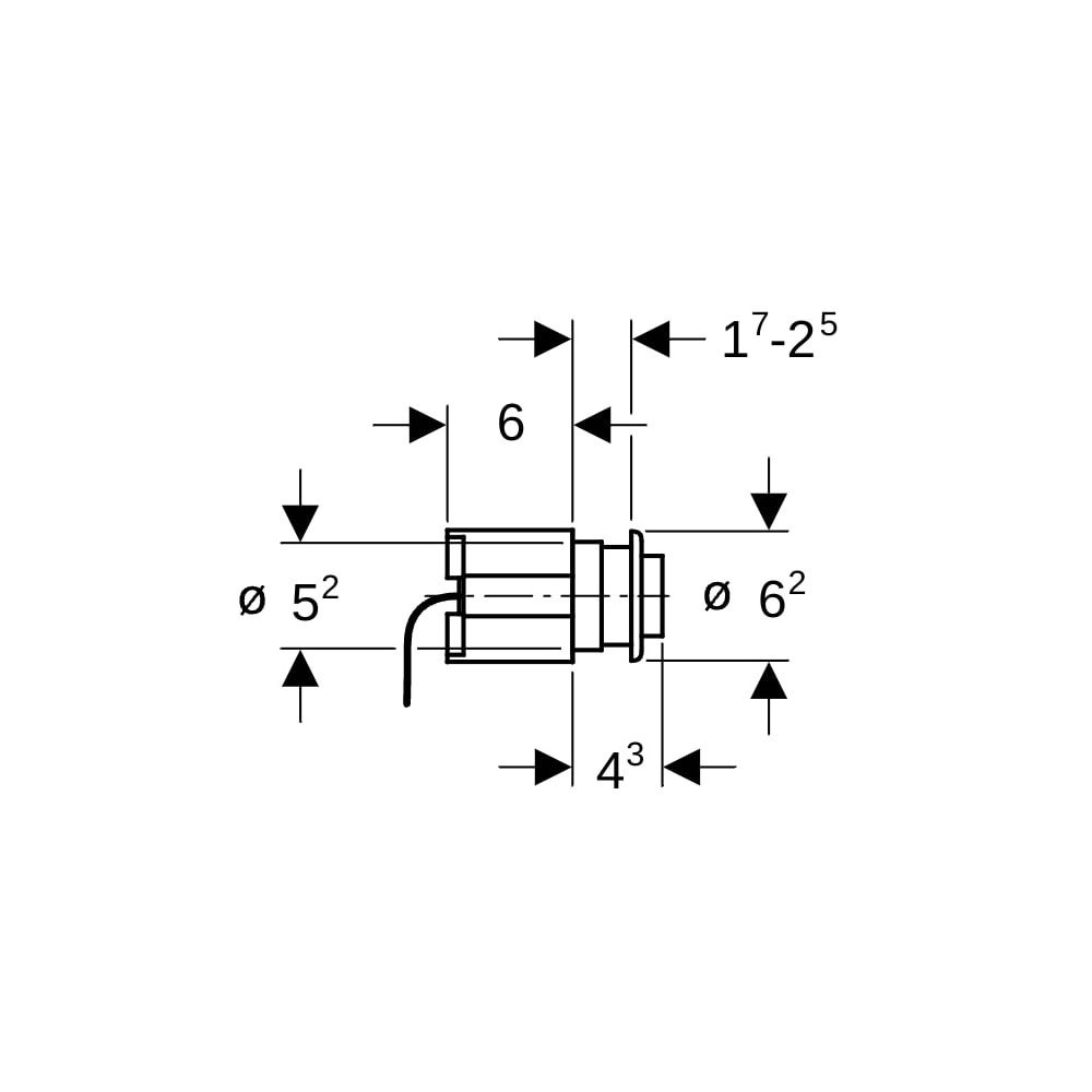 Geberit Drücker für WC-Steuerung mit pneumatischer Spülauslösung, 1-Mengen-Spülung, ... GEBERIT-241199211 4025416635857 (Abb. 6)