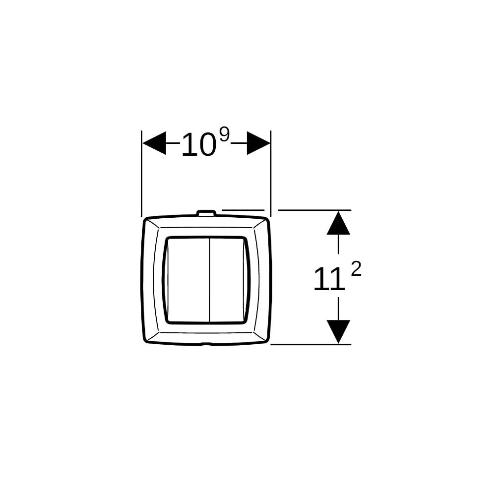 Geberit Handdrücker für 2-Mengen für WC-Steuerung, pneum. Spülauslösung Mattverchrom... GEBERIT-240584KA1 4025416119234 (Abb. 6)