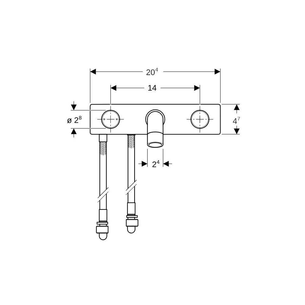 Geberit ONE Waschtischarmatur rundes Design, Wandmontage Länge 16,5cm Zweigriffmisch... GEBERIT-116460211 4025410572349 (Abb. 6)