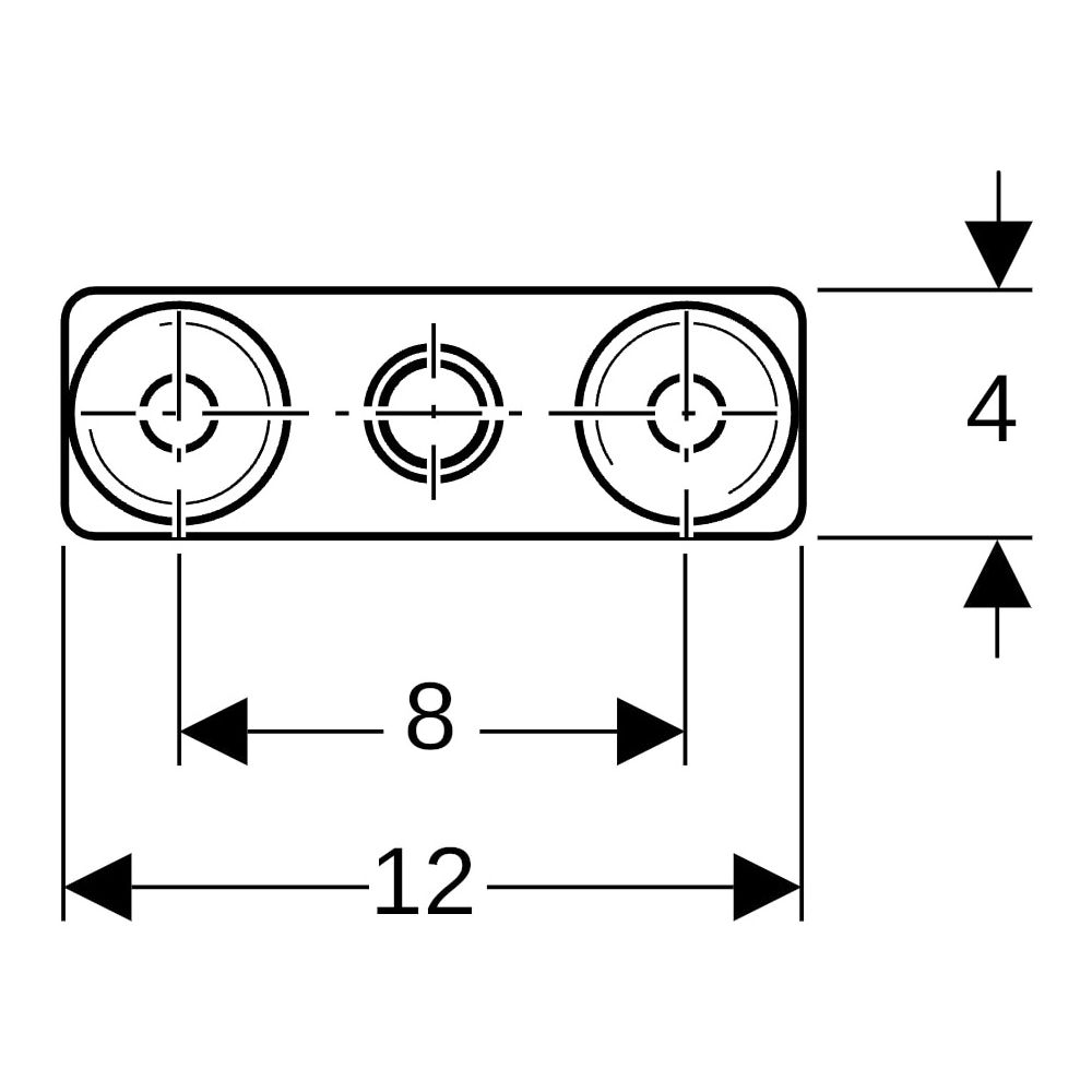 Geberit Set Grundplatte rechteckig, Zweiloch, mit Gewindemuffe M10, 359145261... GEBERIT-359145261 4025416061151 (Abb. 9)