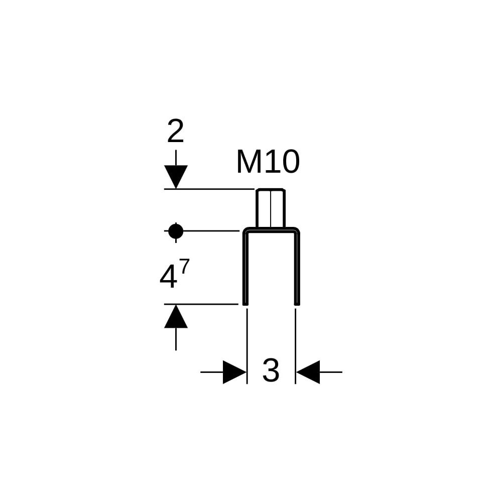 Geberit Pluvia Aufhängeelement galvanisch verzinkt, Länge 6,7cm... GEBERIT-362862261 4025416749011 (Abb. 7)