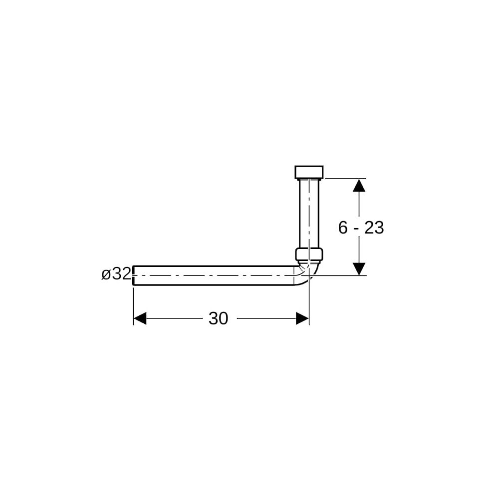 Geberit Verlängerung für Waschbeckenanschluss Außendurchmesser 32mm, Hochglanz verch... GEBERIT-240649211 4025416665533 (Abb. 7)
