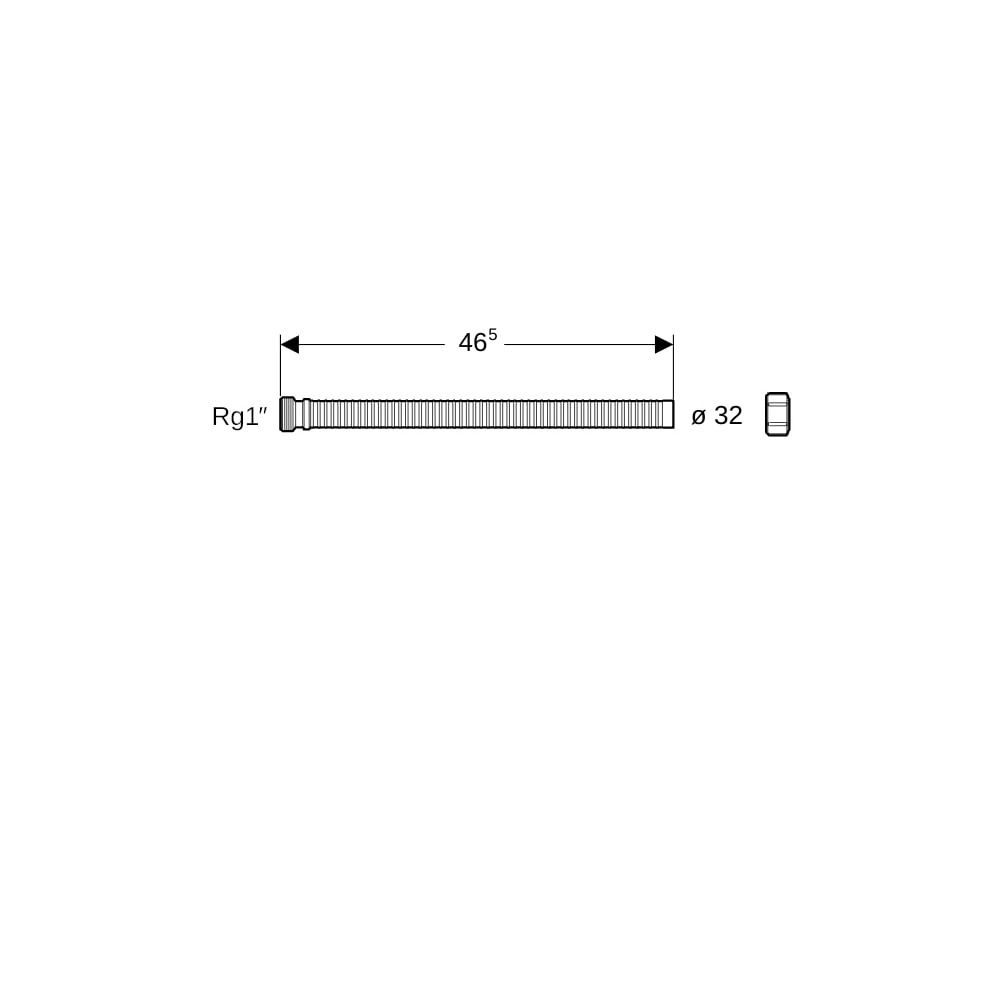 Geberit Verlängerung für Überlaufrohr, für Badewannenablauf Rg 1/8″, Granitgrau... GEBERIT-240464061 4025416073444 (Abb. 5)