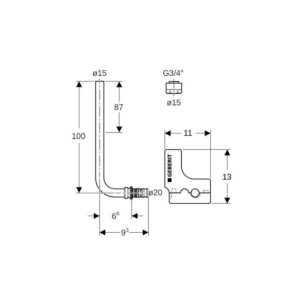 Geberit Mepla Metallrohr-Anschlussbogen 90 Grad mit Dämmbox, Anschlussverschraubung ... GEBERIT-612251227 4025410585035 (Abb. 6)