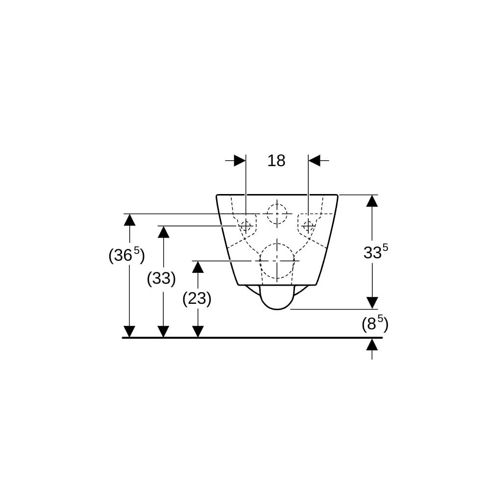 Geberit Renova Plan Wand-WC Tiefspüler, teilgeschlossene Form, Rimfree Tiefe 54cm, W... GEBERIT-500378018 4025416089056 (Abb. 8)