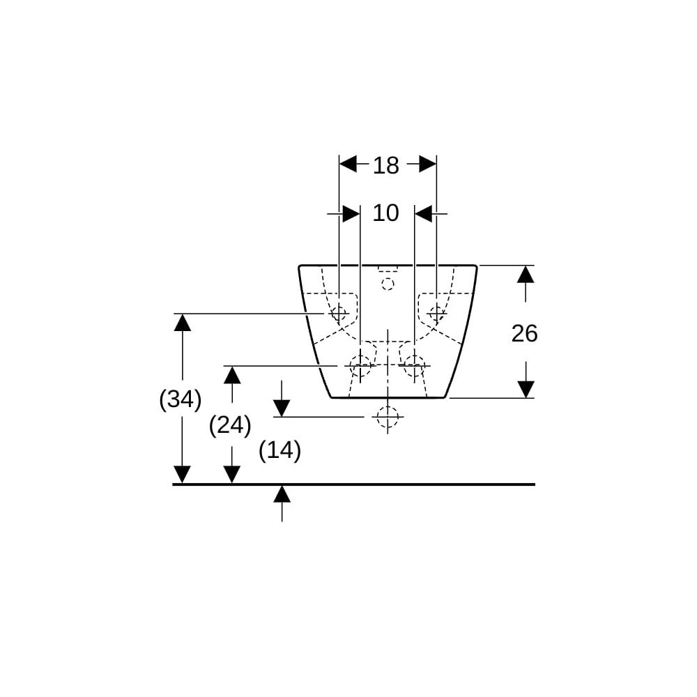 Geberit Renova Plan Wandbidet teilgeschlossene Form, Tiefe 54cm, Überlauf sichtbar, ... GEBERIT-500380011 4025416211730 (Abb. 8)