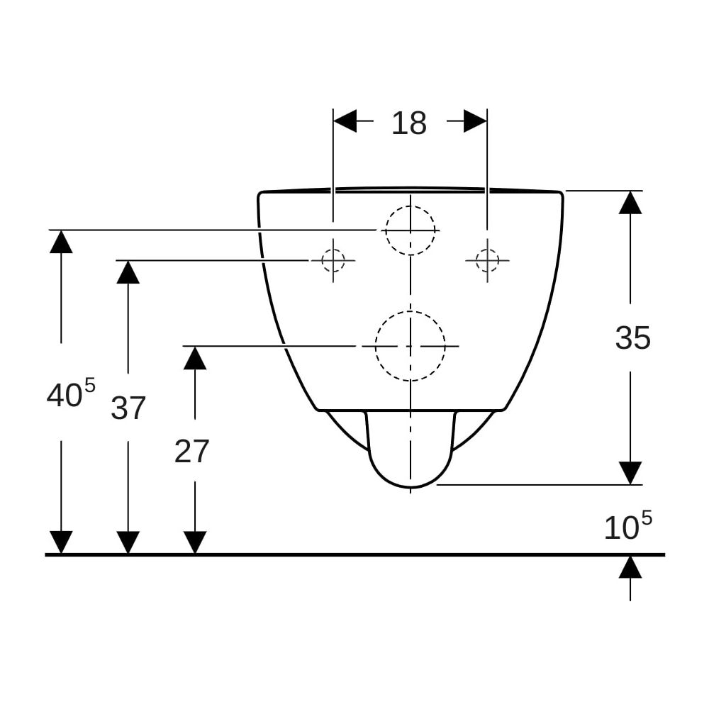 Geberit Renova Comfort Wand-WC Tiefspüler, verlängerte Ausladung, teilgeschlossene ... GEBERIT-500693018 4025410599117 (Abb. 13)