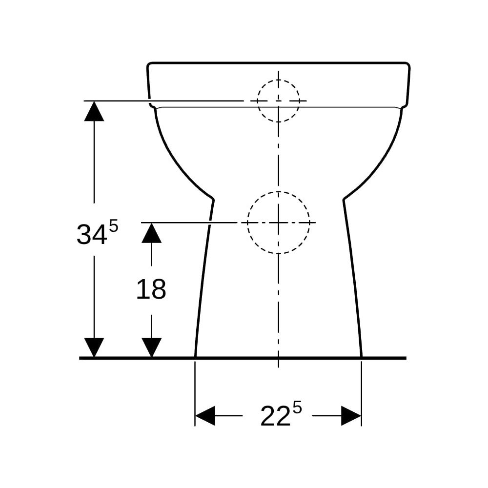 Geberit Renova Stand-WC Tiefspüler, Abgang horizontal, teilgeschlossene Form, Rimfr... GEBERIT-500799001 4025410717337 (Abb. 17)