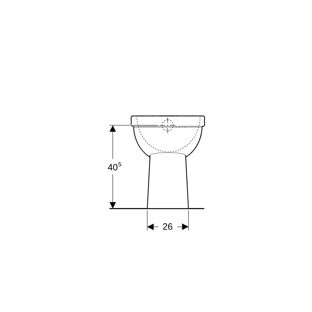 Geberit Renova Comfort Stand-WC Flachspüler, erhöht, Höhe 45cm, Abgang vertikal Tief... GEBERIT-218511000 4022009353761 (Abb. 9)