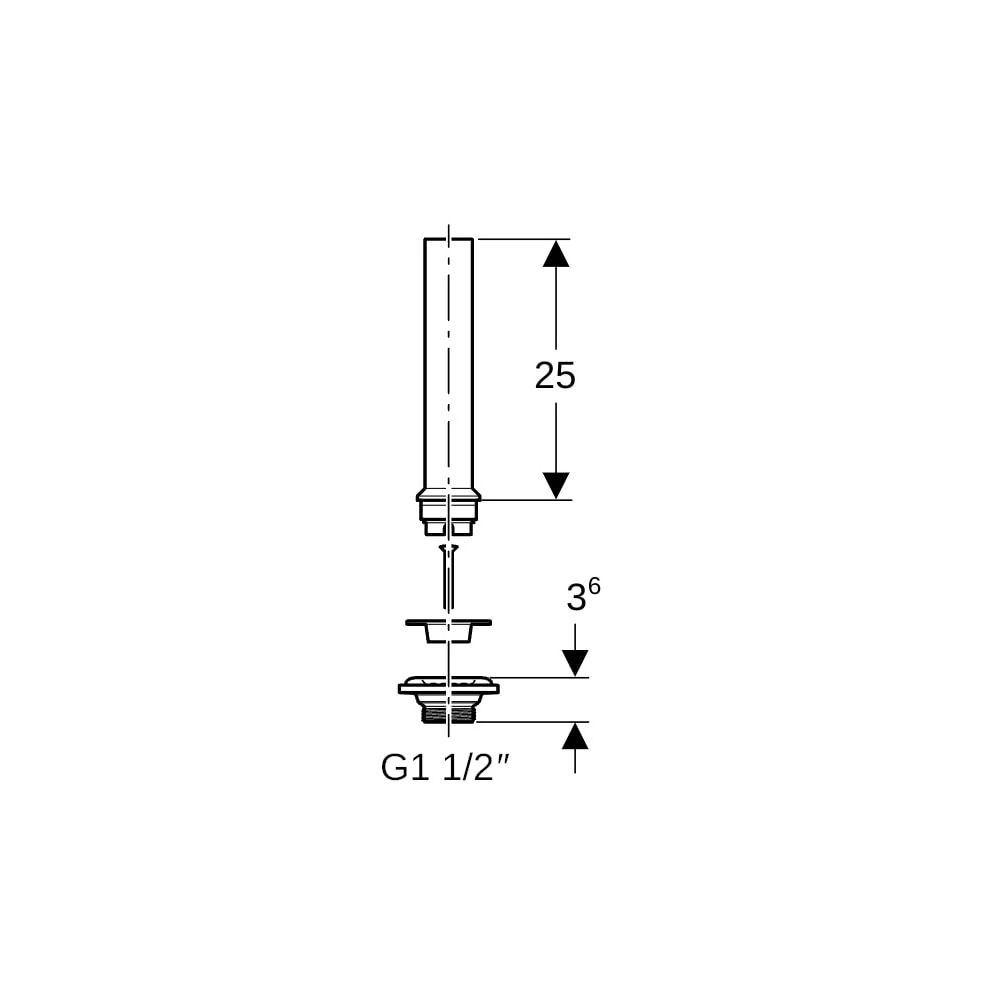Geberit Ablaufventil mit Standrohr, für Ausgussbecken, G 1 1/2"... GEBERIT-152122001 4025410667472 (Abb. 5)