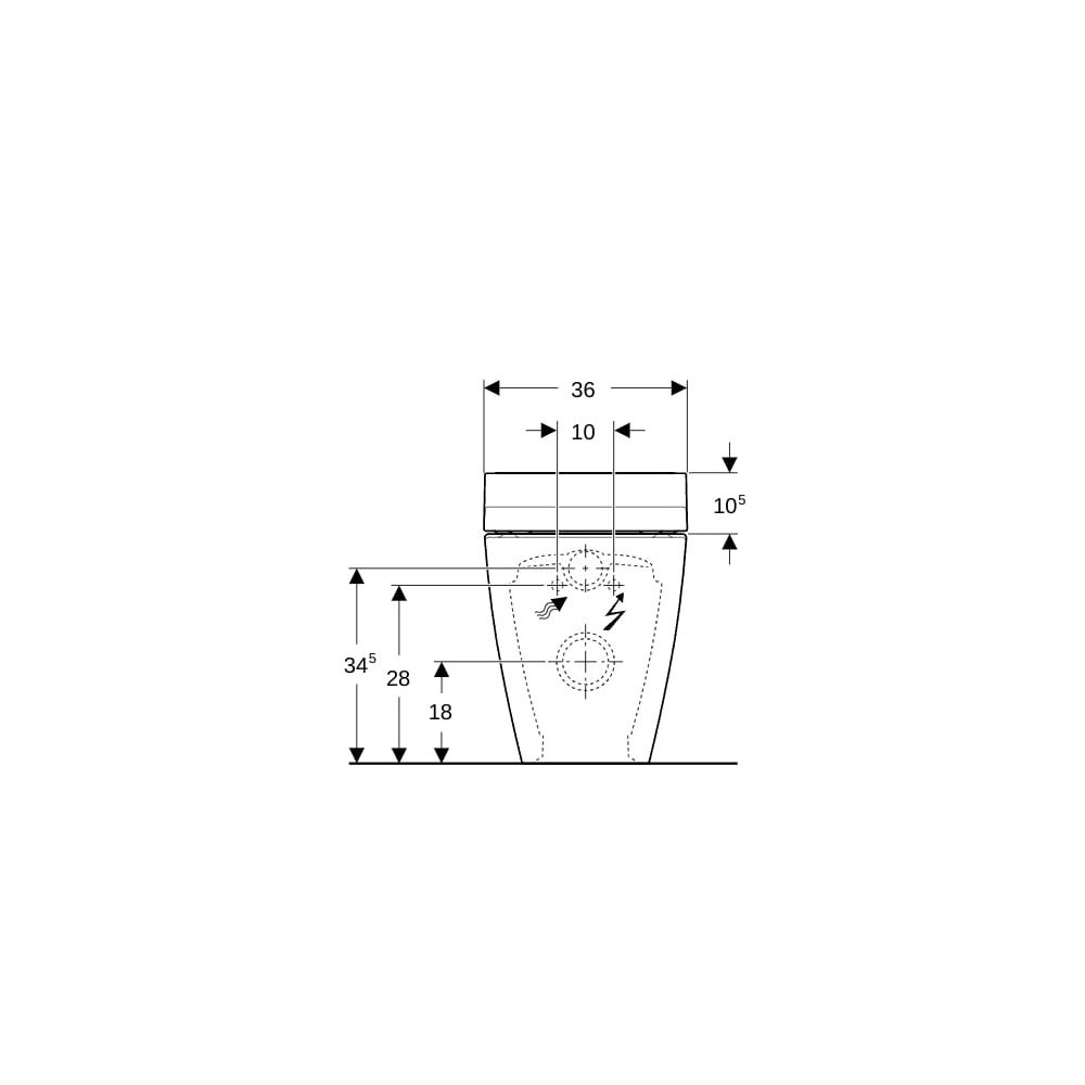 Geberit AquaClean Tuma Comfort WC-Komplettanlage Stand-WC, wandbündig, Weiß/Glas... GEBERIT-146310SI1 4025410677815 (Abb. 10)