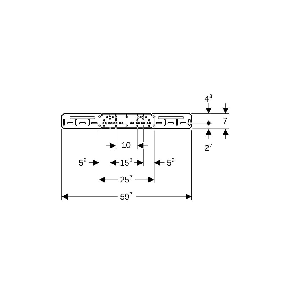 Geberit Montageplatte abgesetzt, zweifach, Anschlussdistanz 10cm oder 15,3cm... GEBERIT-650732002 4025416210801 (Abb. 6)