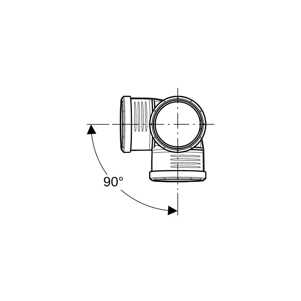 Geberit Silent-PP Eckabzweig 87,5 Grad Außendurchmesser Außendurchmesser 90mm, d1 90... GEBERIT-390459141 4025416937135 (Abb. 6)