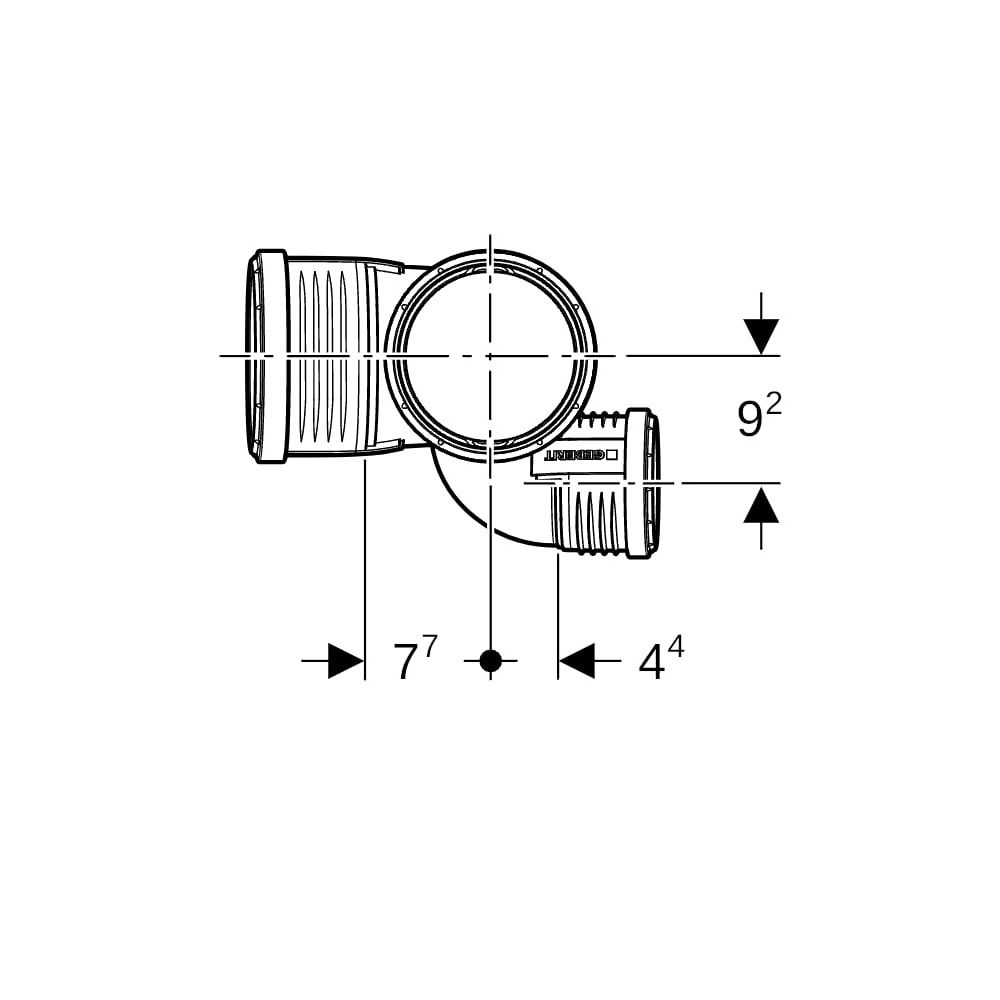 Geberit Silent-PP Schachtbogenabzweig 87,5 Grad links d 110mm, d1 75mm, d2 110mm... GEBERIT-390564141 4025416937562 (Abb. 6)