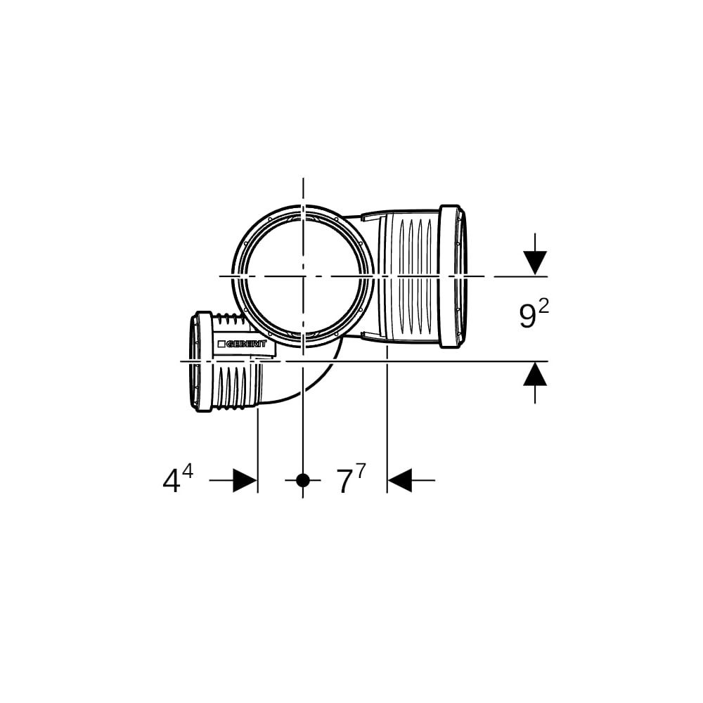 Geberit Silent-PP Schachtbogenabzweig 87,5 Grad rechts d 110mm, d1 75mm, d2 110mm... GEBERIT-390563141 4025416937555 (Abb. 6)