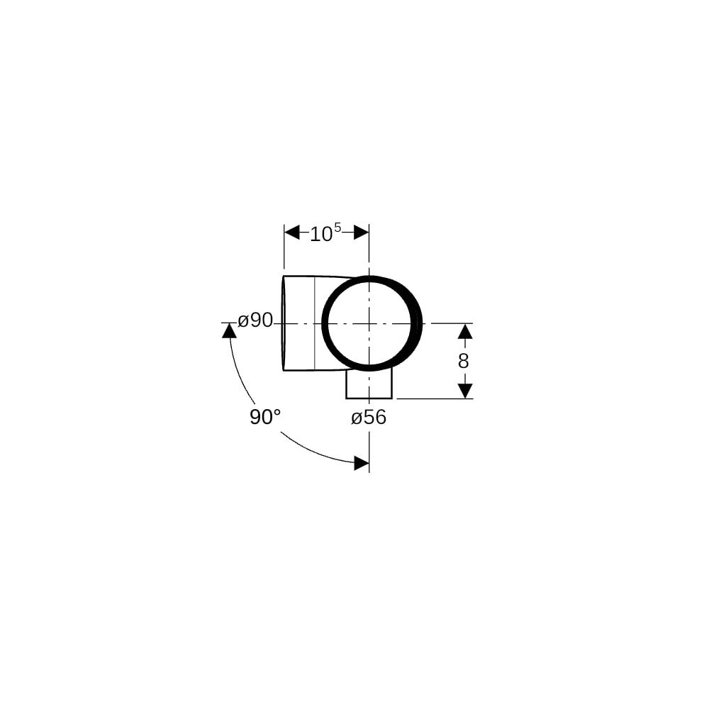 Geberit Silent db20 Kombibogeneckabzweig 88,5 Grad rechts d 90mm, d1 90mm, d2 56mm... GEBERIT-308815141 4025416296331 (Abb. 6)