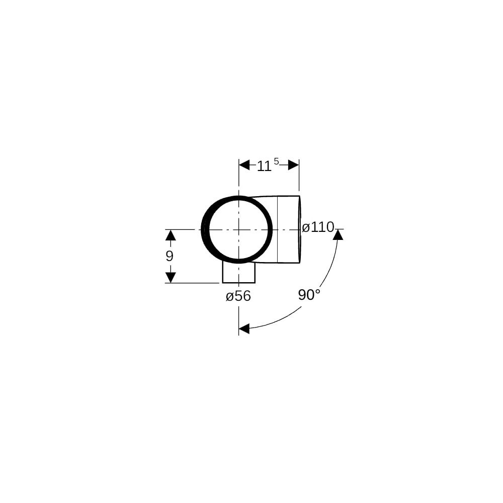 Geberit Silent db20 Kombibogeneckabzweig 88,5 Grad links d 110mm, d1 110mm, d2 56mm... GEBERIT-310117141 4025416296409 (Abb. 6)