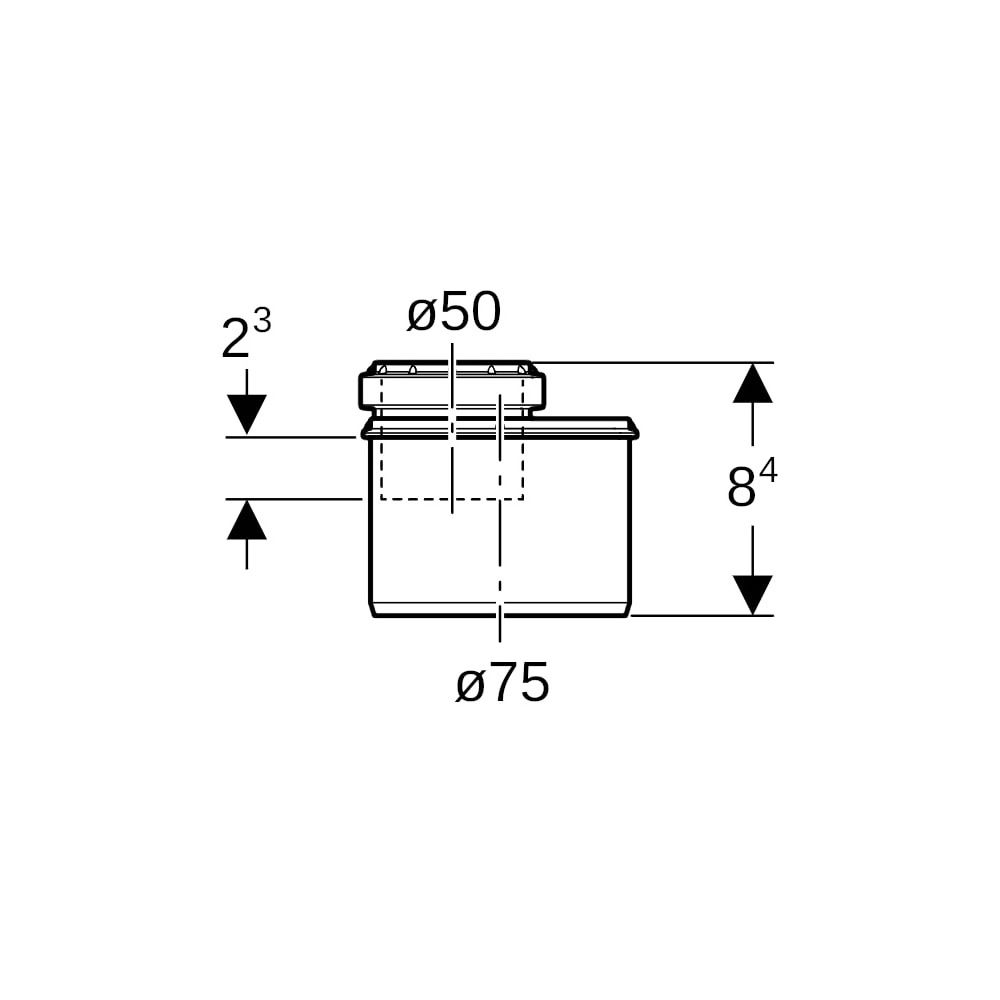 Geberit Silent-PP Reduktion exzentrisch, kurz Außendurchmesser 75mm, d1 50mm... GEBERIT-390373141 4025416295747 (Abb. 7)