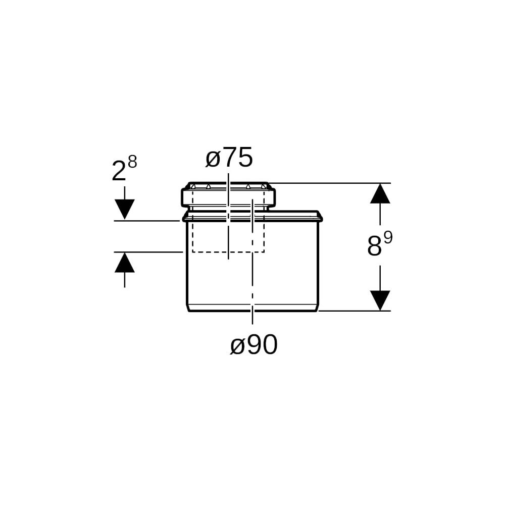 Geberit Silent-PP Reduktion exzentrisch, kurz Außendurchmesser 90mm, d1 75mm... GEBERIT-390475141 4025416295808 (Abb. 7)