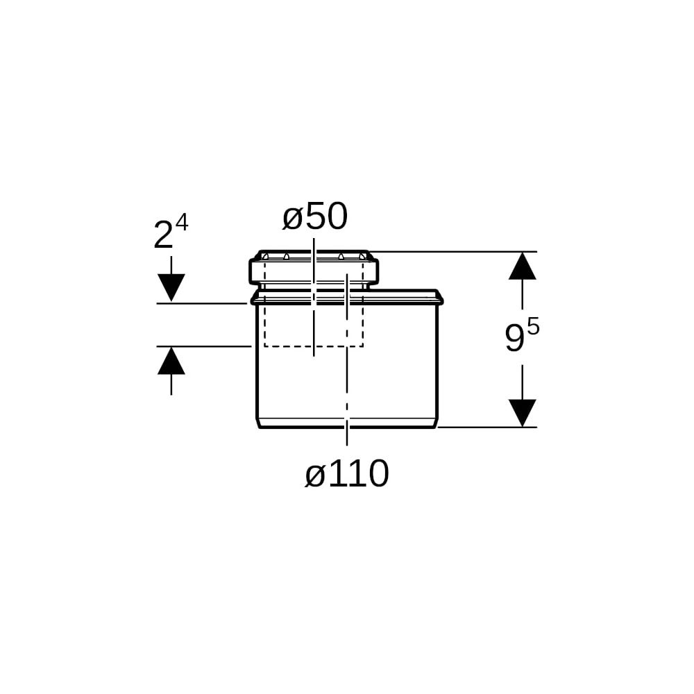 Geberit Silent-PP Reduktion exzentrisch, kurz, d 110mm, d1 50mm... GEBERIT-390575141 4025416295846 (Abb. 7)