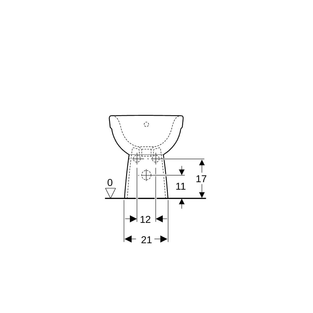 Geberit Renova Standbidet teilgeschlossene Form, Tiefe 52cm, Überlauf sichtbar, Weiß... GEBERIT-500812018 4025410712462 (Abb. 8)