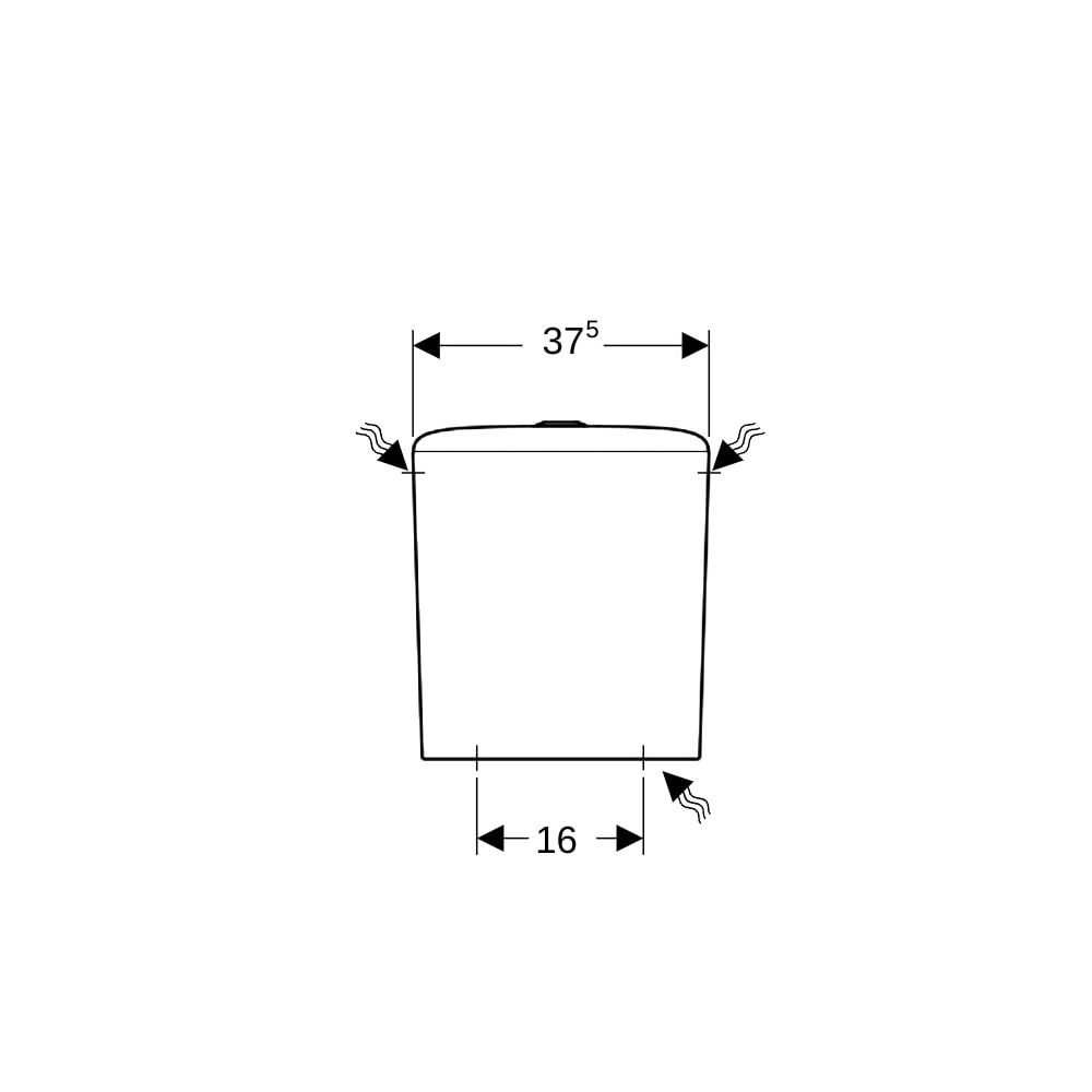Geberit iCon Aufputzspülkasten aufgesetzt, 2-Mengen-Spülung, Wasseranschluss seitlic... GEBERIT-229420600 4022009332551 (Abb. 7)