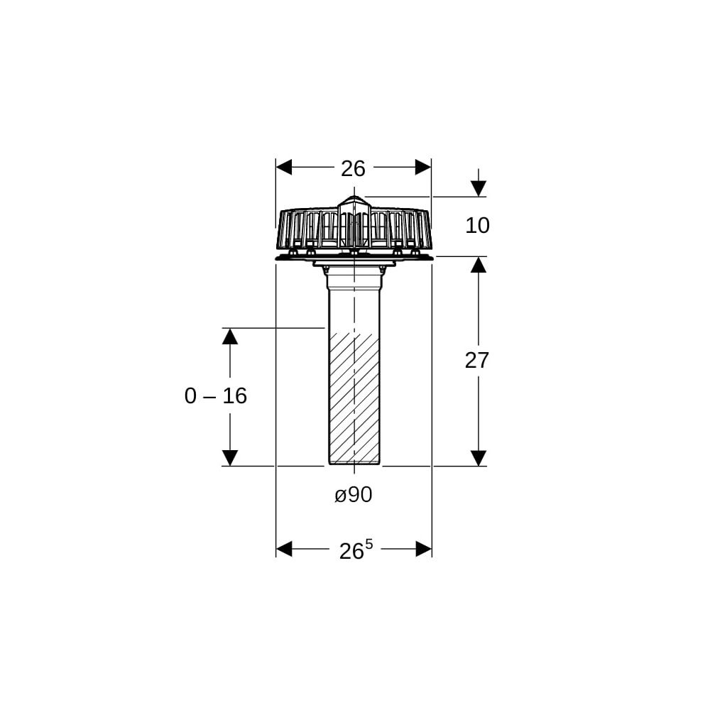 Geberit Pluvia Dachwassereinlauf mit Flansch, für Rinnen Maximale Ablaufleistung 25l... GEBERIT-359007001 4025410717528 (Abb. 5)