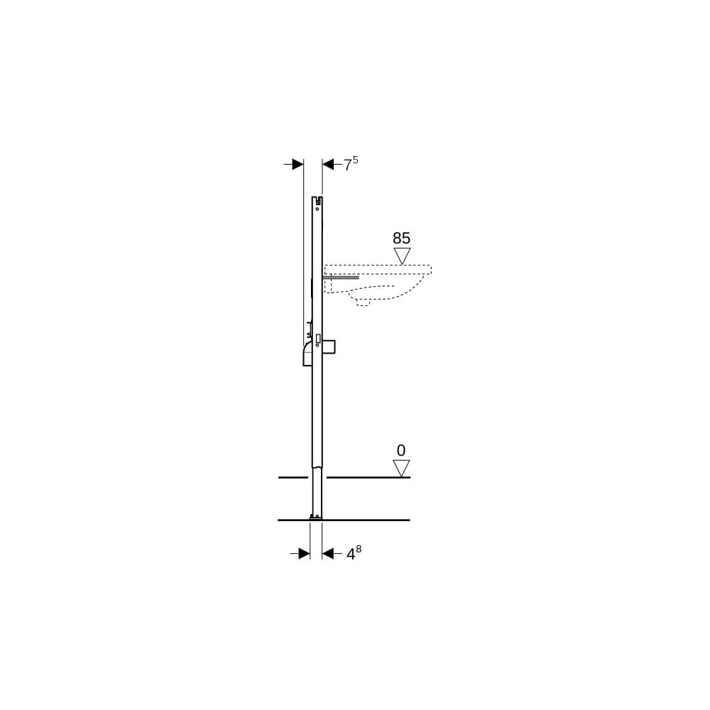 Geberit Duofix Basic Element für Waschtisch 112cm, für Trockenbau, Standarmatur... GEBERIT-458404001 4025416087649 (Abb. 7)