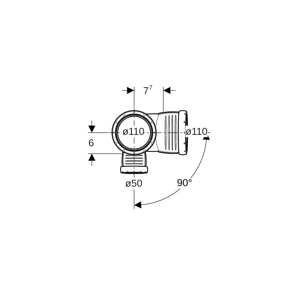 Geberit Silent-Pro Kombibogeneckabzweig 87,5 Grad links, d 110mm, d1 110mm, d2 50mm... GEBERIT-393578141 4025416461418 (Abb. 6)