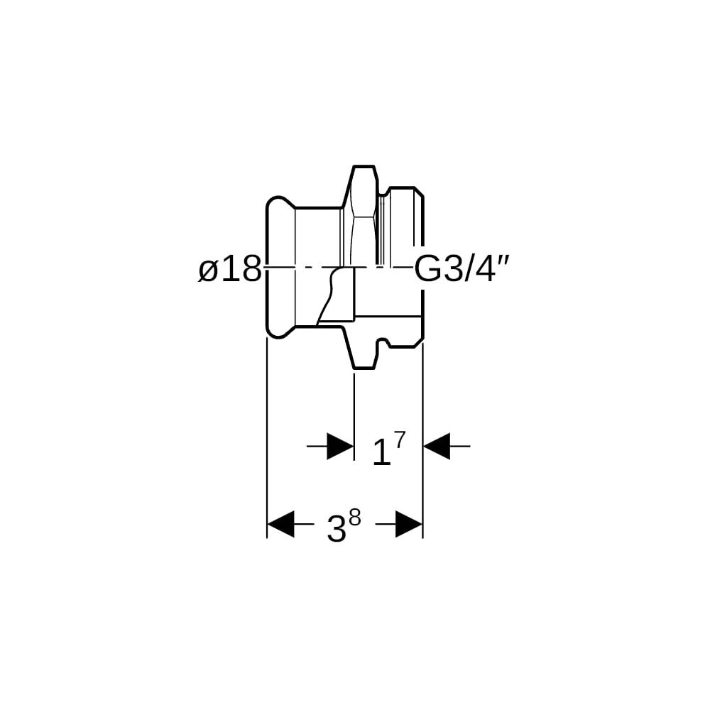Geberit Mapress Edelstahl Übergang mit Außengewinde G d 18mm, G 3/4″... GEBERIT-31732 4024723317326 (Abb. 5)