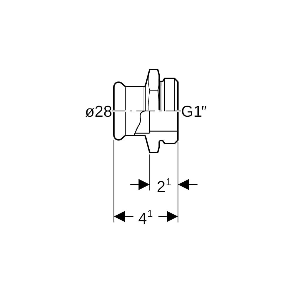 Geberit Mapress Übergang mit Außengewinde D 28mm, G 1", Edelstahl, 31738... GEBERIT-31738 4064746022197 (Abb. 4)