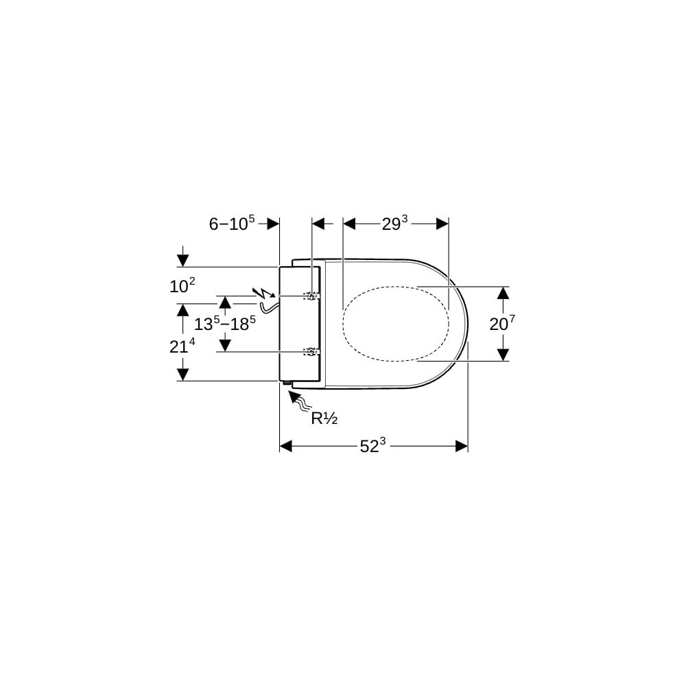 Geberit AquaClean Tuma Comfort WC-Aufsatz, Schwarz/Glas... GEBERIT-146270SJ1 4025416845836 (Abb. 8)