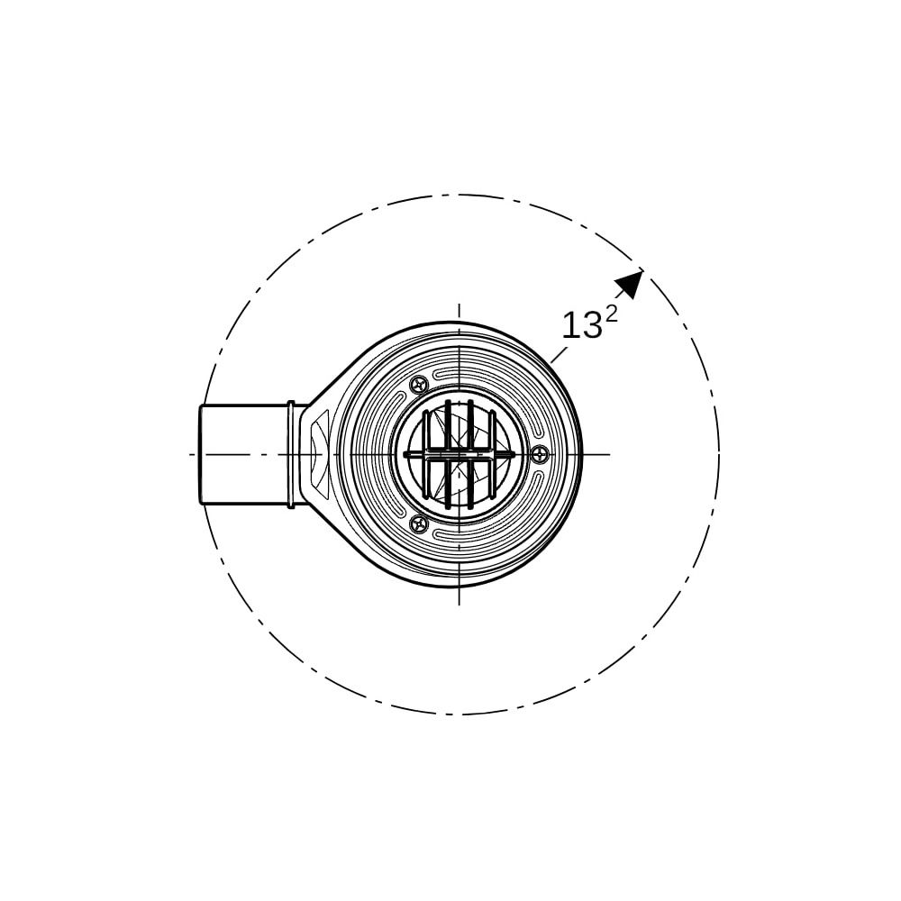 Geberit Duschwannenablauf, Ablaufkappe Sperrwasserhöhe 50mm Abgang aus PP d 50mm Hoc... GEBERIT-150554211 4025416633693 (Abb. 8)