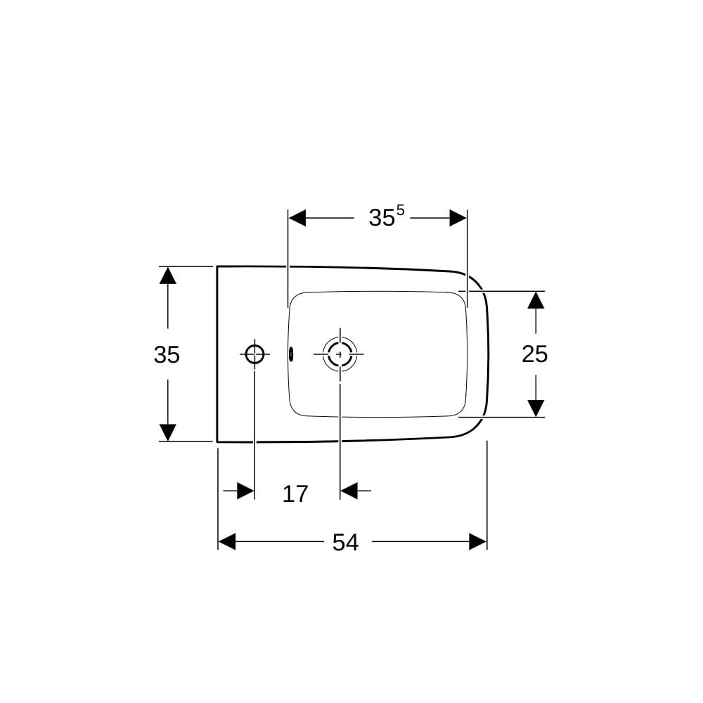 Geberit iCon Square Wandbidet geschlossene Form, Tiefe 54cm, Überlauf sichtbar, Weiß... GEBERIT-231910000 4022009327755 (Abb. 7)