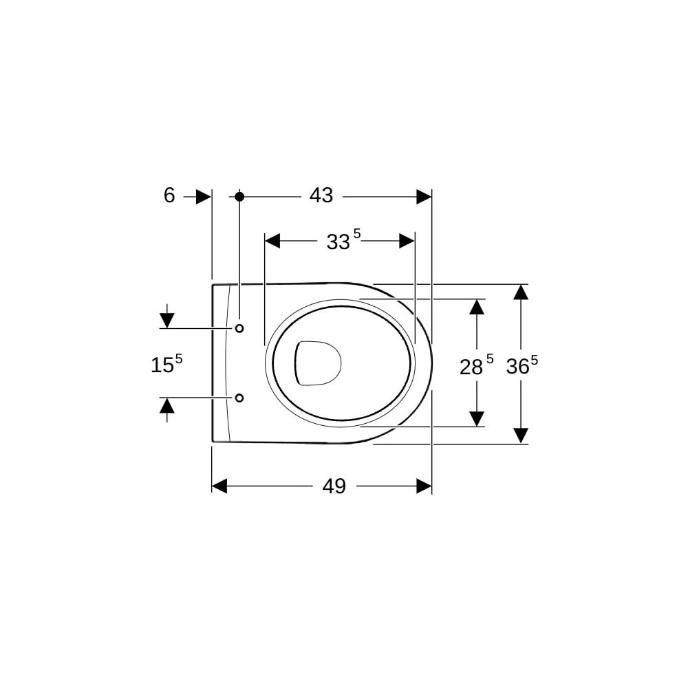 Geberit iCon Wand-WC Tiefspüler, verkürzte Ausladung, geschlossene Form, Rimfree Tie... GEBERIT-204070000 4022009334951 (Abb. 7)
