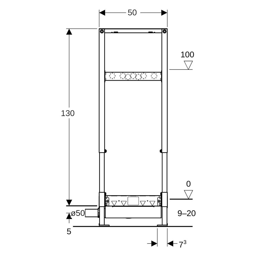 Geberit Duofix Element für Dusche, 130cm Trockenbau, Wandablauf, Wandarmatur Aufput... GEBERIT-111587001 4025416288954 (Abb. 11)