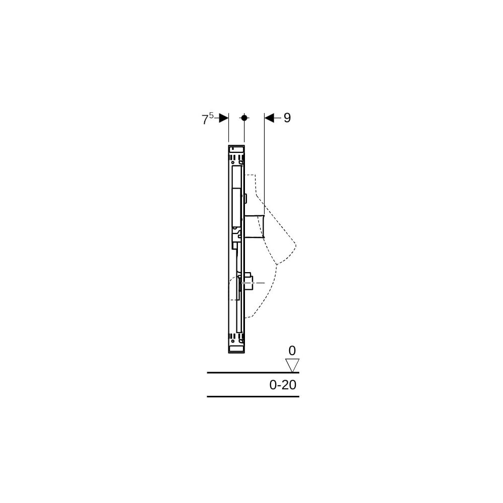 Geberit GIS Element für Urinal, 114-132cm, universell, für verdeckte Urinalsteuerung... GEBERIT-461689001 4025416801832 (Abb. 7)