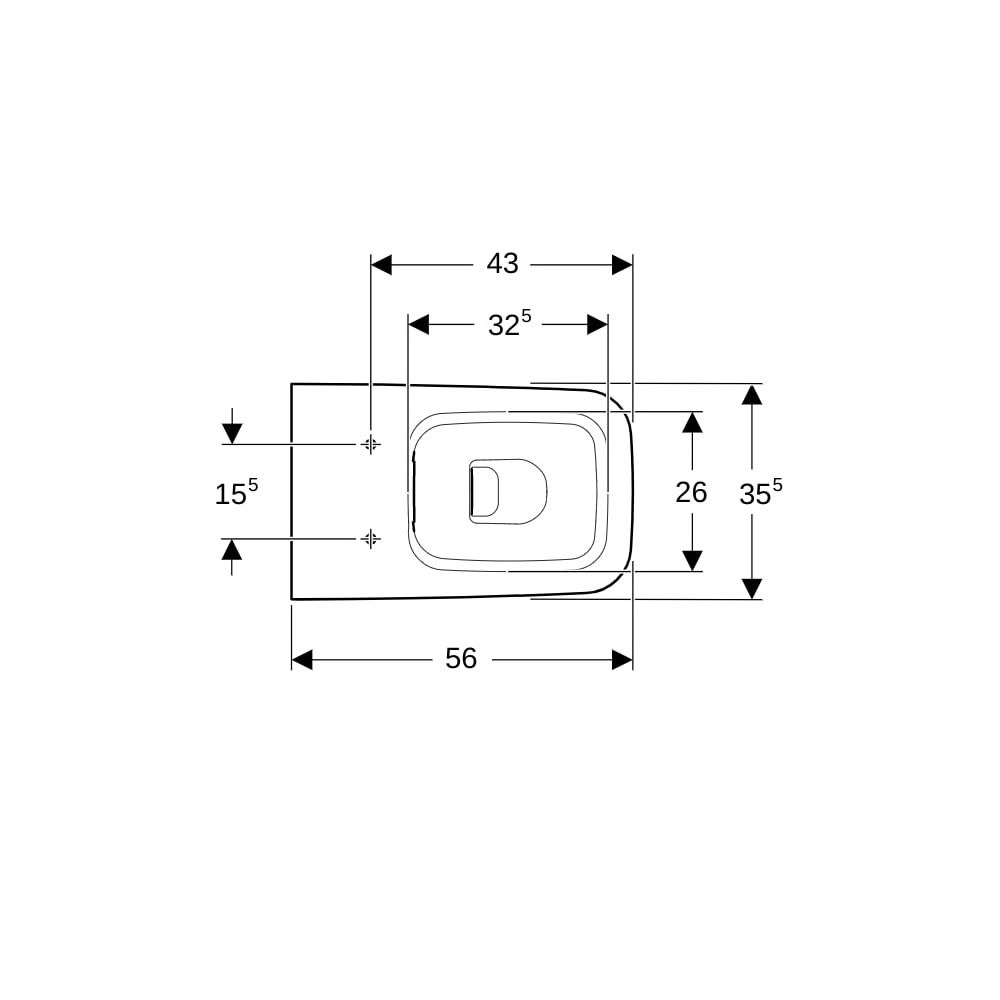Geberit iCon Square Stand-WC Tiefspüler, wandbündig, geschlossene Form, Rimfree Tief... GEBERIT-211910000 4022009336870 (Abb. 7)
